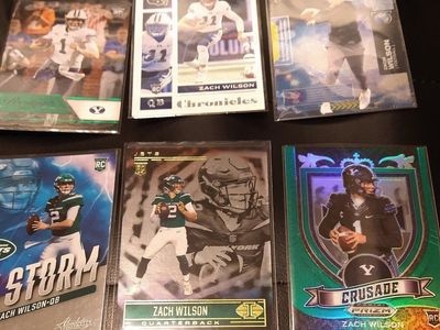 (6) Zach Wilson RCs Green Prizm DP Illusions Metal