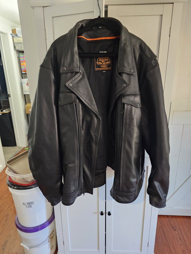 Milwaukee Leather Men's Black Leather Motorcycle Jacket Size 6XL
