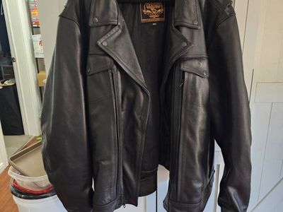 Milwaukee Leather Men's Black Leather Motorcycle Jacket Size 6XL