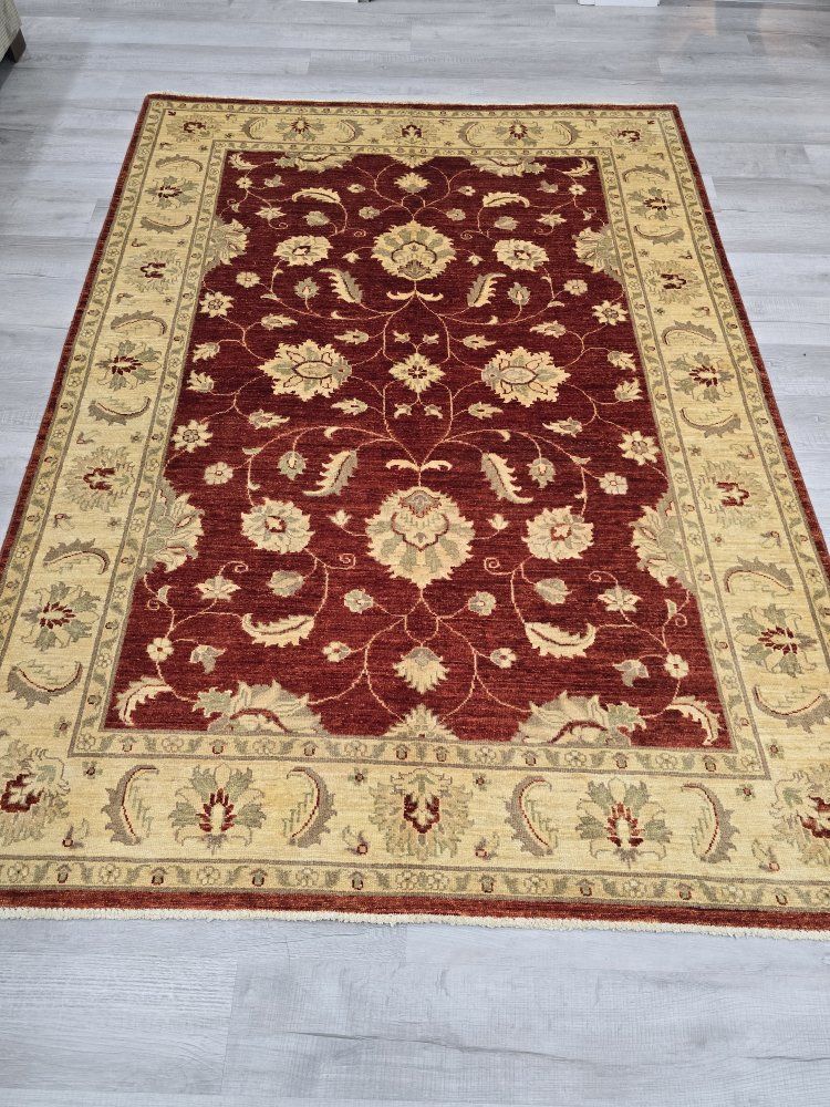 6x8 New Handknotted Wool Rug, Oushak Design