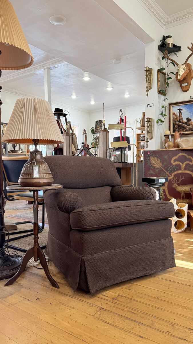 Crosshatch Tweed Swivel Rocker Lounge Chair