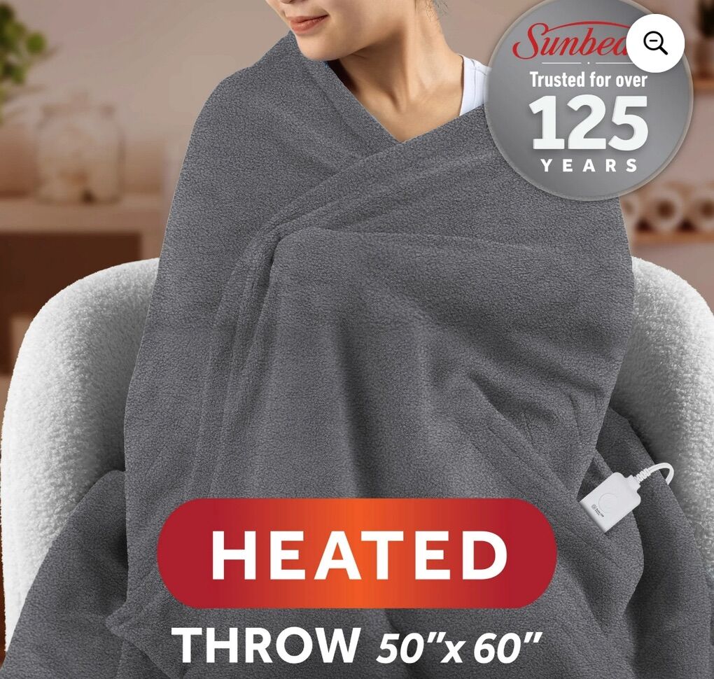 Sunbeam Electric Heated Throw Blanket