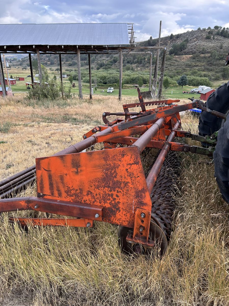 Orange 3-Point Tractor Harrow Cultivator Implement Used Farm Equipment