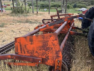 Orange 3-Point Tractor Harrow Cultivator Implement Used Farm Equipment