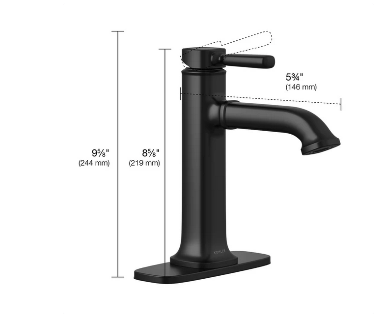 Brand new Kohler Terzet Single-handle Bathroom Faucet, Matte Black.