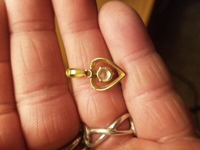 real gold heart necklace charm/pendant