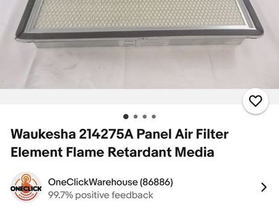Waukesha 214275A Panel Air Filter