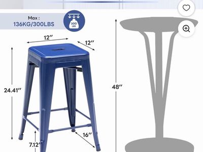 24 inch Metal Bar Stools