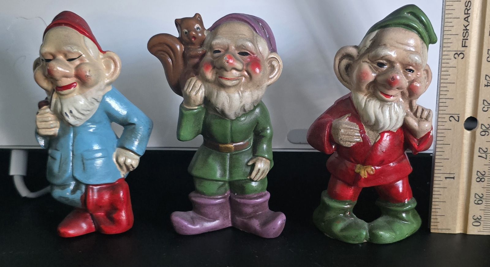 Vintage hand-painted gnome/elf figurines