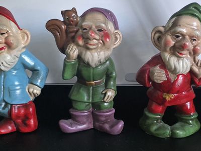 Vintage hand-painted gnome/elf figurines