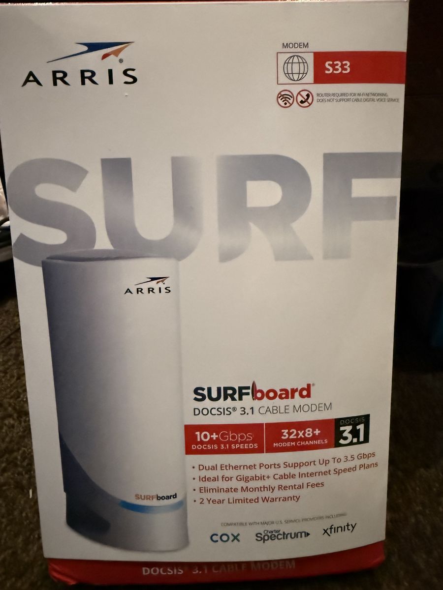 ARRIS SURFboard S33 DOCSIS 3.1 Multi-Gigabit Cable Modem