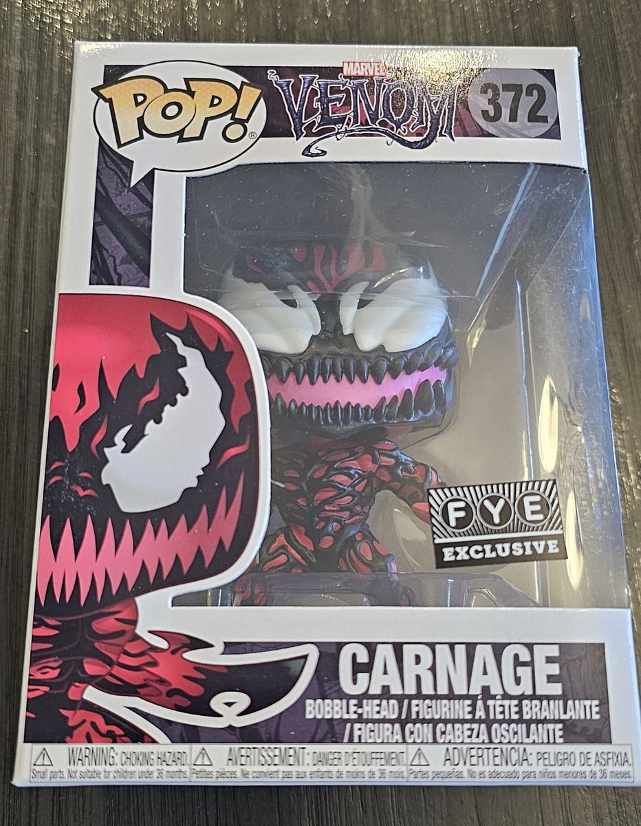 Funko Pop! Marvel Venom Carnage #372 FYE Exclusive Bobble-Head Figure New