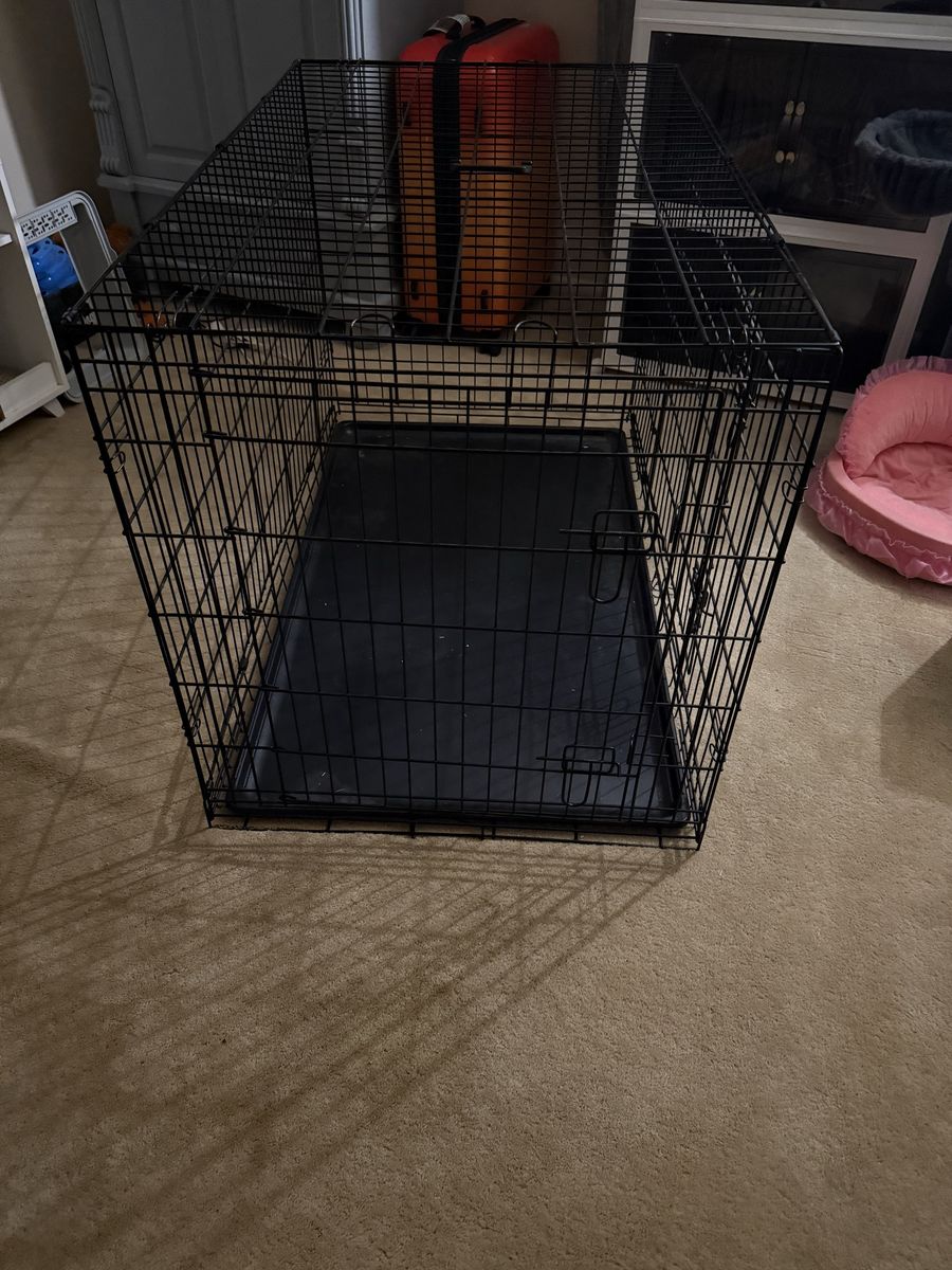 Large Wire Pet Dog Crate with Removable Plastic Tray