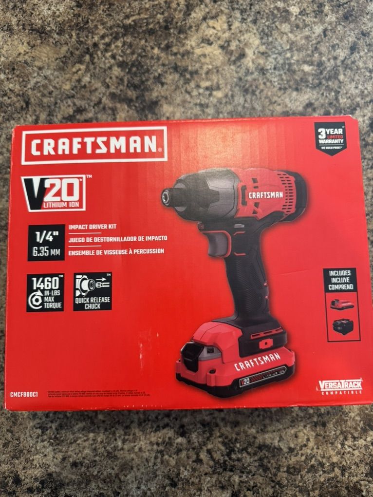 New Crafstman 1/4 Inch Impact Drill Kit