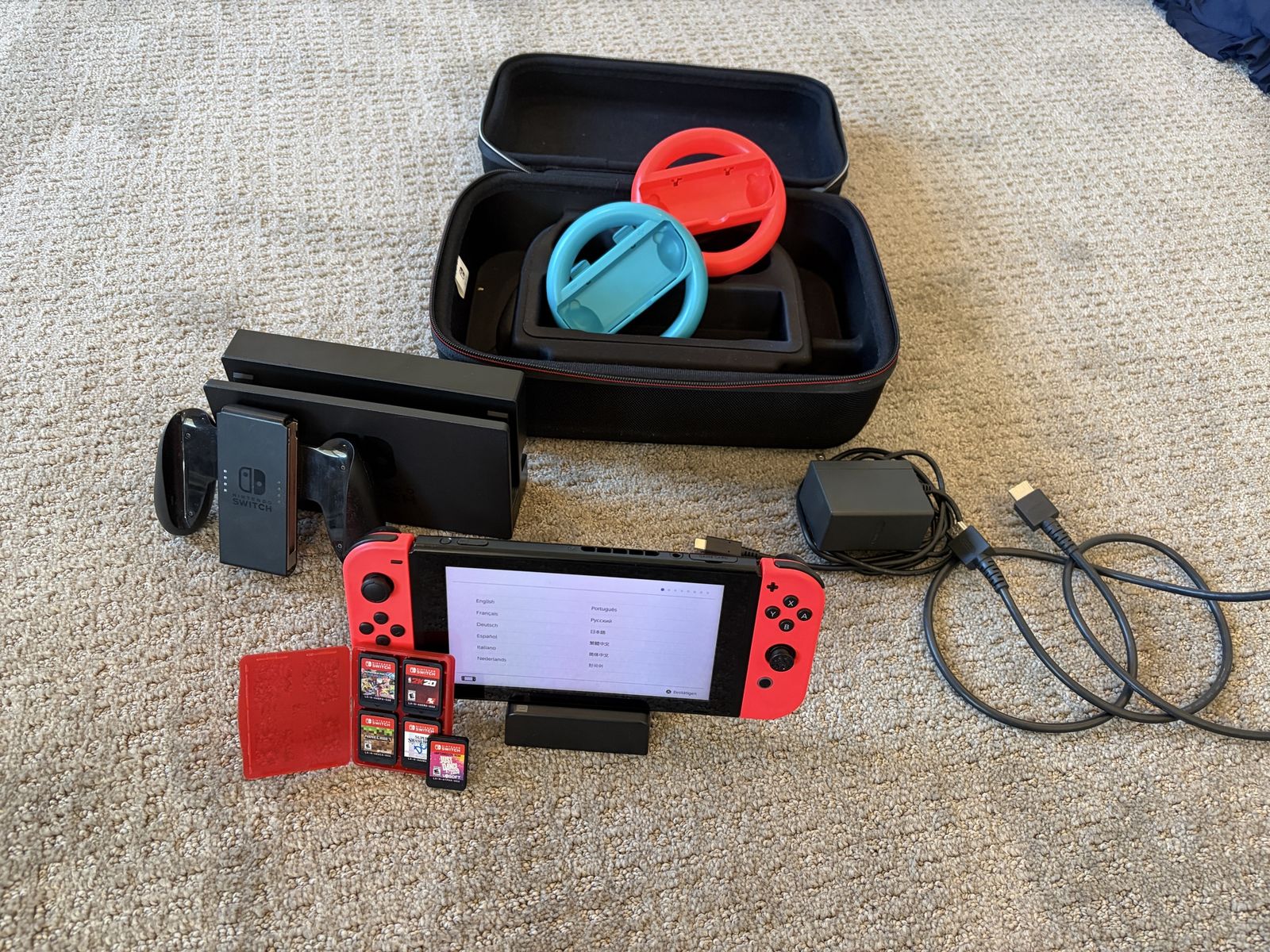Nintendo Switch Bundle – Mario Kart, Smash Bros, Minecraft + Case