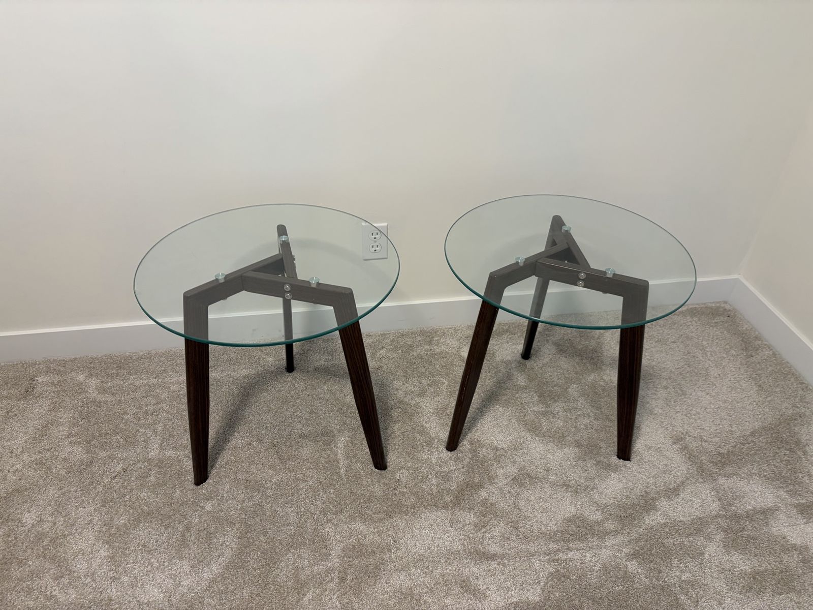 Glass side tables