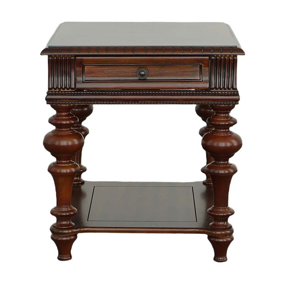 Mountain Manor Rectangle Solid Hard Wood End Table with Heritage Cherry Veneer Finish