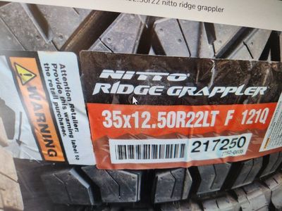 35x12.50r22 nitto ridge grappler