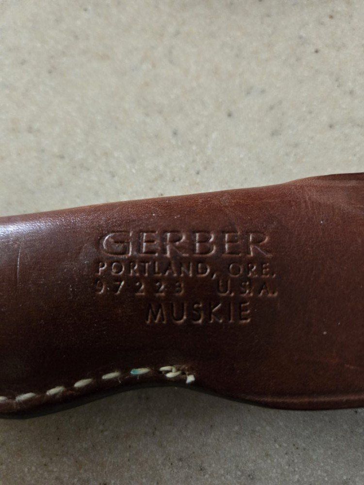 Vintage Gerber Muskie Fillet Knife Stainless Steel Straightback Synth Hndle Shth