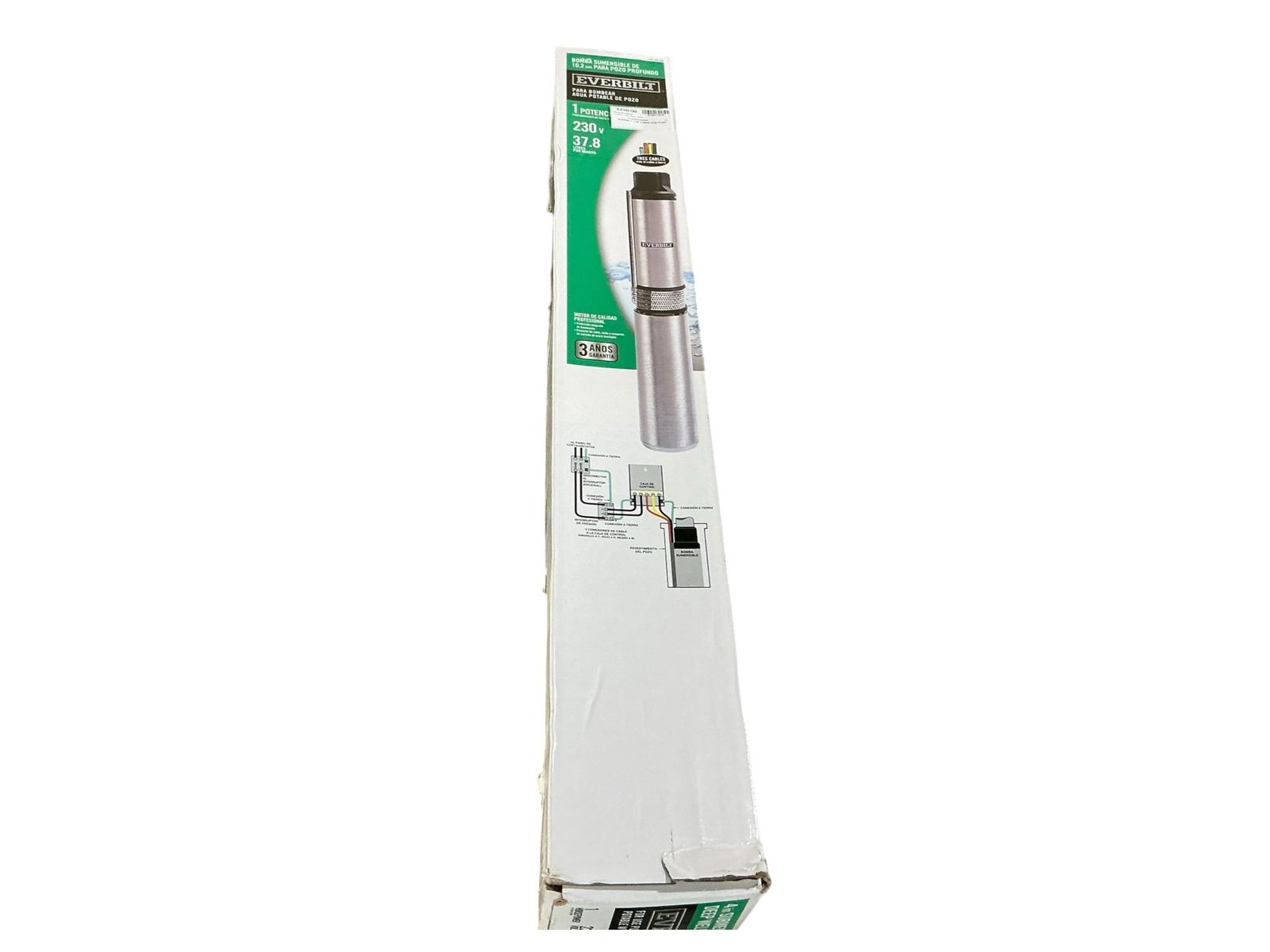 Everbilt 1 HP 230V Deep Well Submersible Pump 3-Wire for Potable Water Systems E75012659