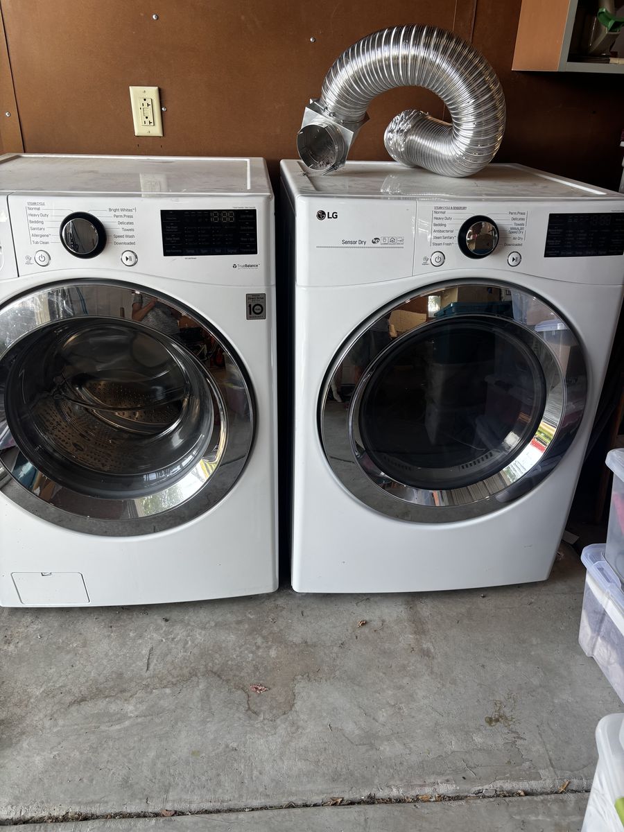 LG Front-Load Washer and Dryer Set - White