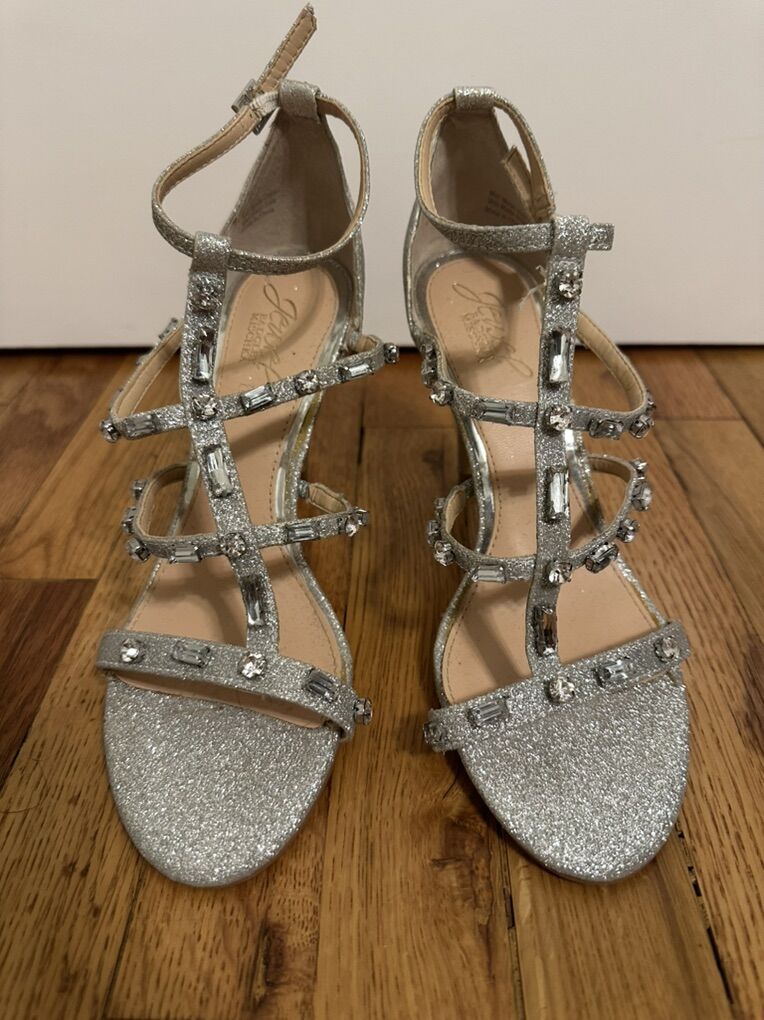 Silver Jeweled Badgley Mischka Heels