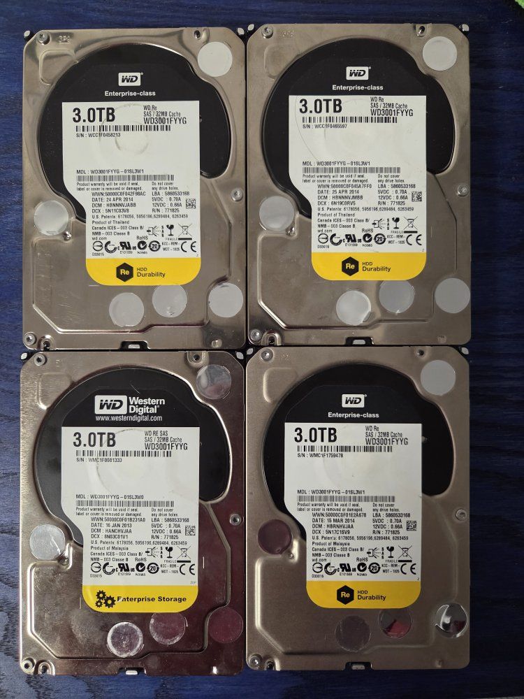 WD 3TB SAS Server Hard Drive - 4 Pack