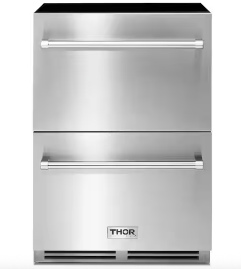 NEW Thor Kitchen 24" 5.4 cu. ft. Double Drawer Built-In/ Freestanding Refrigerator Stainless Steel
