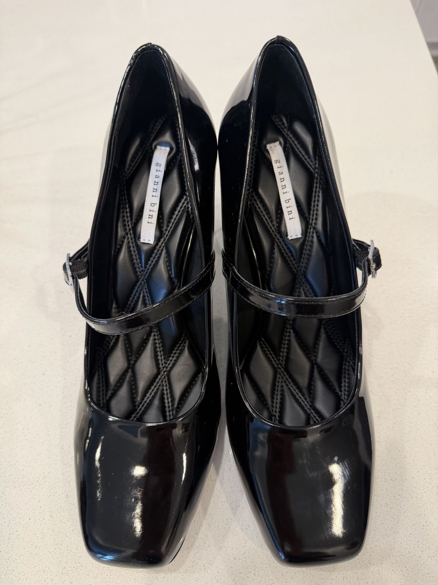 Gianni Bini Kirklynn Black Patent Square Toe Shoe