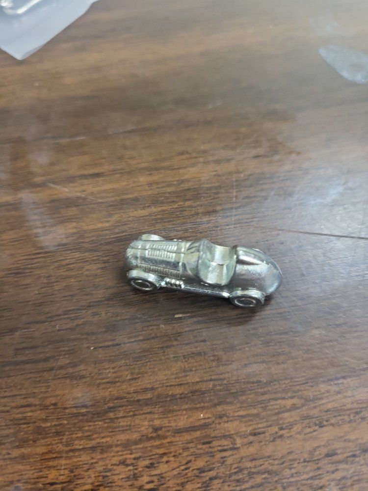 Monopoly Board Game Token - Silver Race Car/Roadster Game Piece