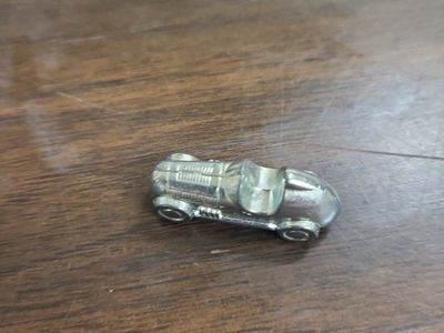 Monopoly Board Game Token - Silver Race Car/Roadster Game Piece