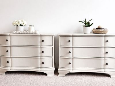 Oversized Cream Nightstands / Mini Dressers