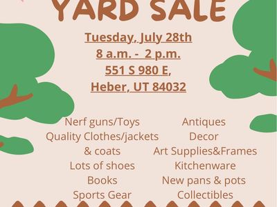 Multi-Category Yard Sale - Nerf Guns, Clothing, Books, Antiques, Kitchenware & More!