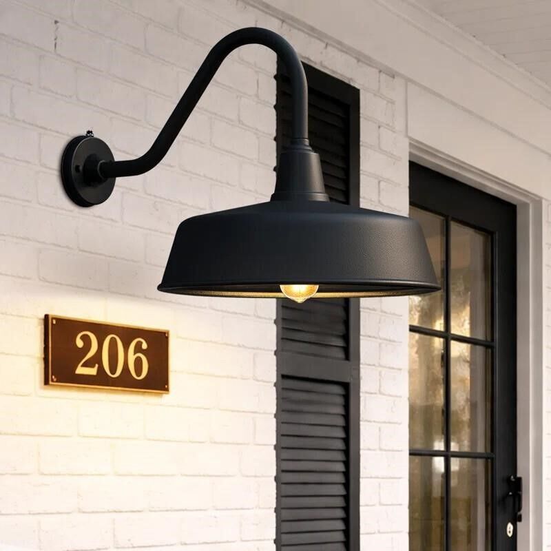 Bechard Black Finish Outdoor Wall Barn Light