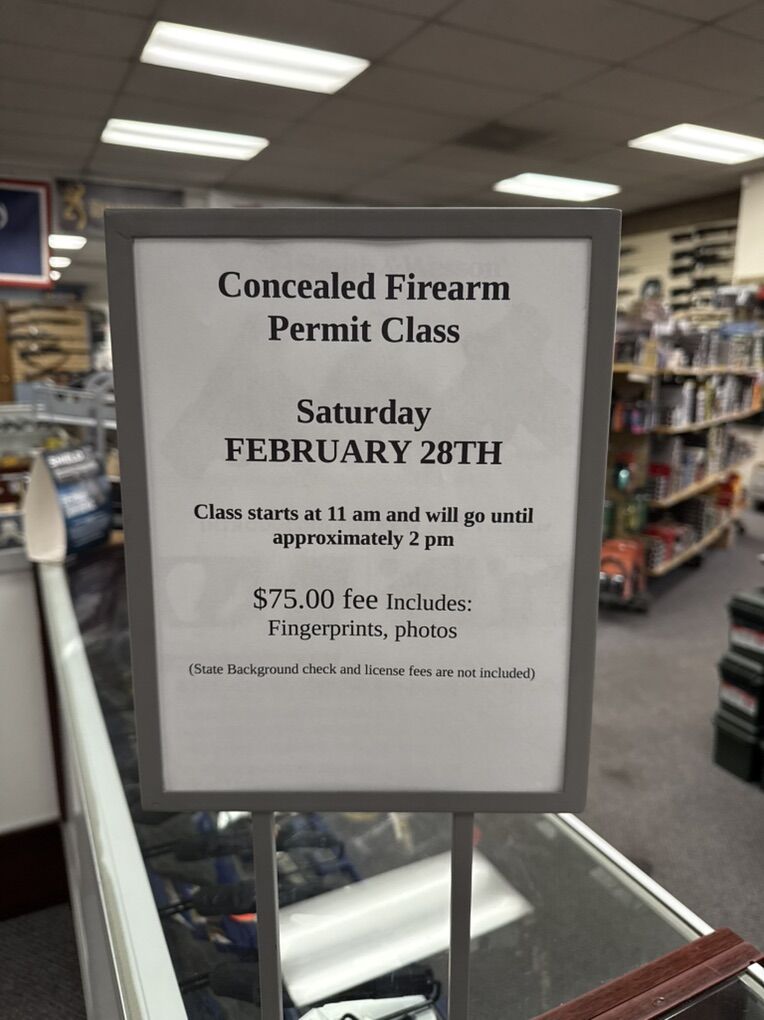 Concealed Firearm Permit Class!!
