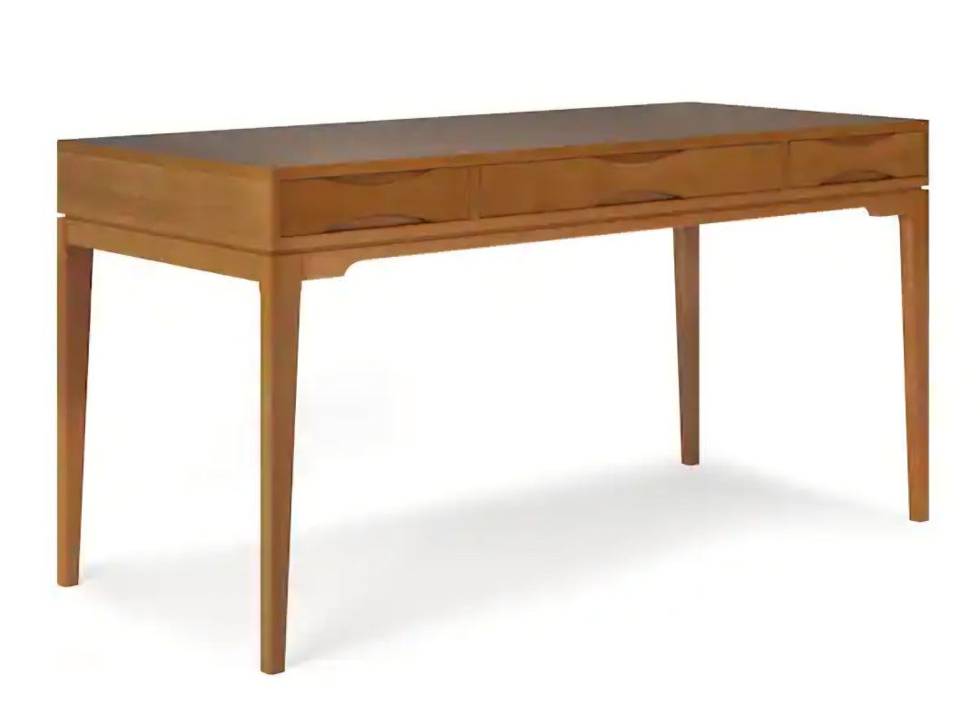 Harper Solid Hardwood Mid-Century Modern 60 in. Wide Desk in Light Golden Brown