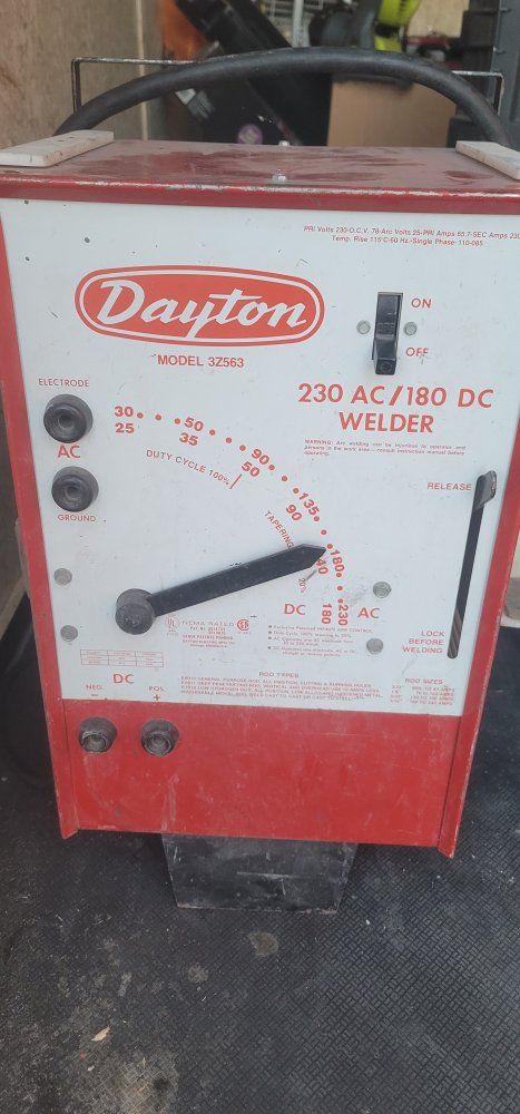 Dayton Model 3Z563 230 AC/180 DC Welder - Industrial Welding Machine