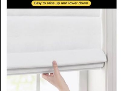 26" W × 64" H - 100% Blackout - Linen - Mist White