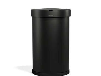 Simplehuman ST2009 45L Semi-Round Sensor Open Trash Can Black 1711221 #105076