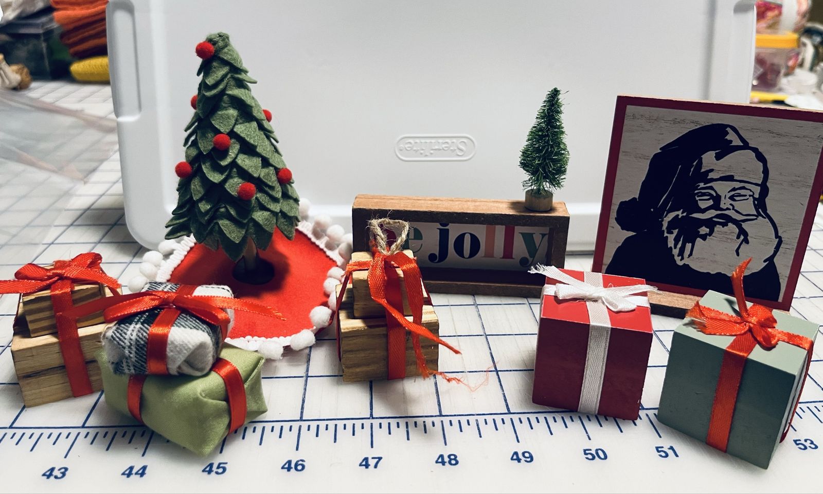 10 piece Christmas doll house furniture/ decor