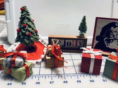10 piece Christmas doll house furniture/ decor