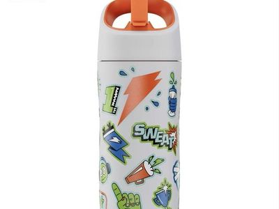 Gatorade Rookie 12 oz. Sticker White Stainless Steel Water Bottle - Insulated, Dent-Resistant Tumbler