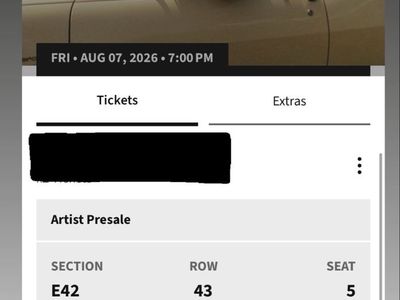 2 Zach Bryan tickets, Friday, Aug 7th