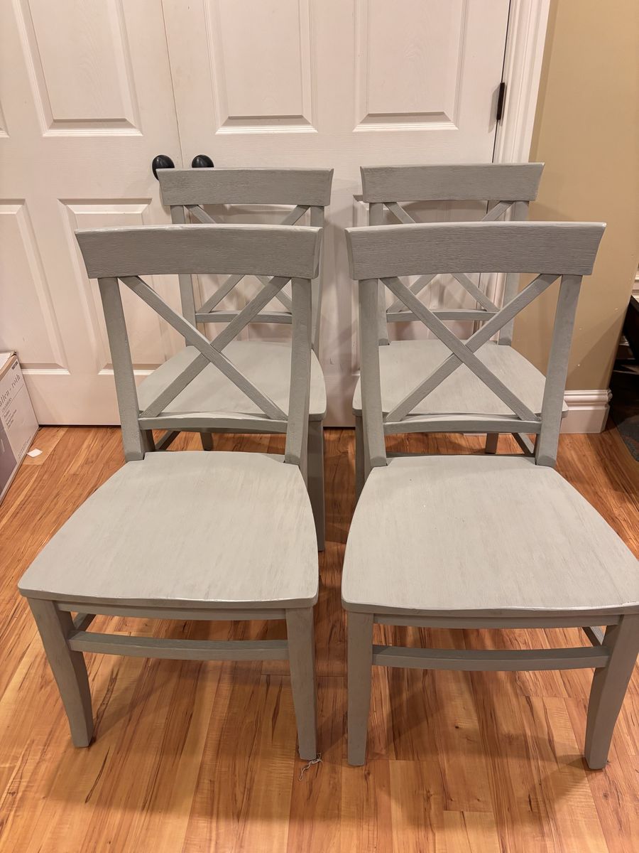 Set Of 4 Pottery Barn X Back Aaron Dining Chairs