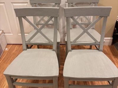 Set Of 4 Pottery Barn X Back Aaron Dining Chairs