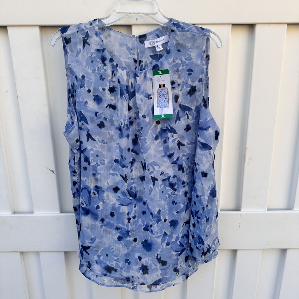 New Floral Sleeveless Top Blouse