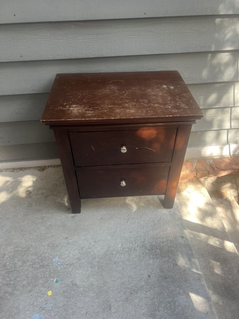 Side Table Two Drawers Nightstand