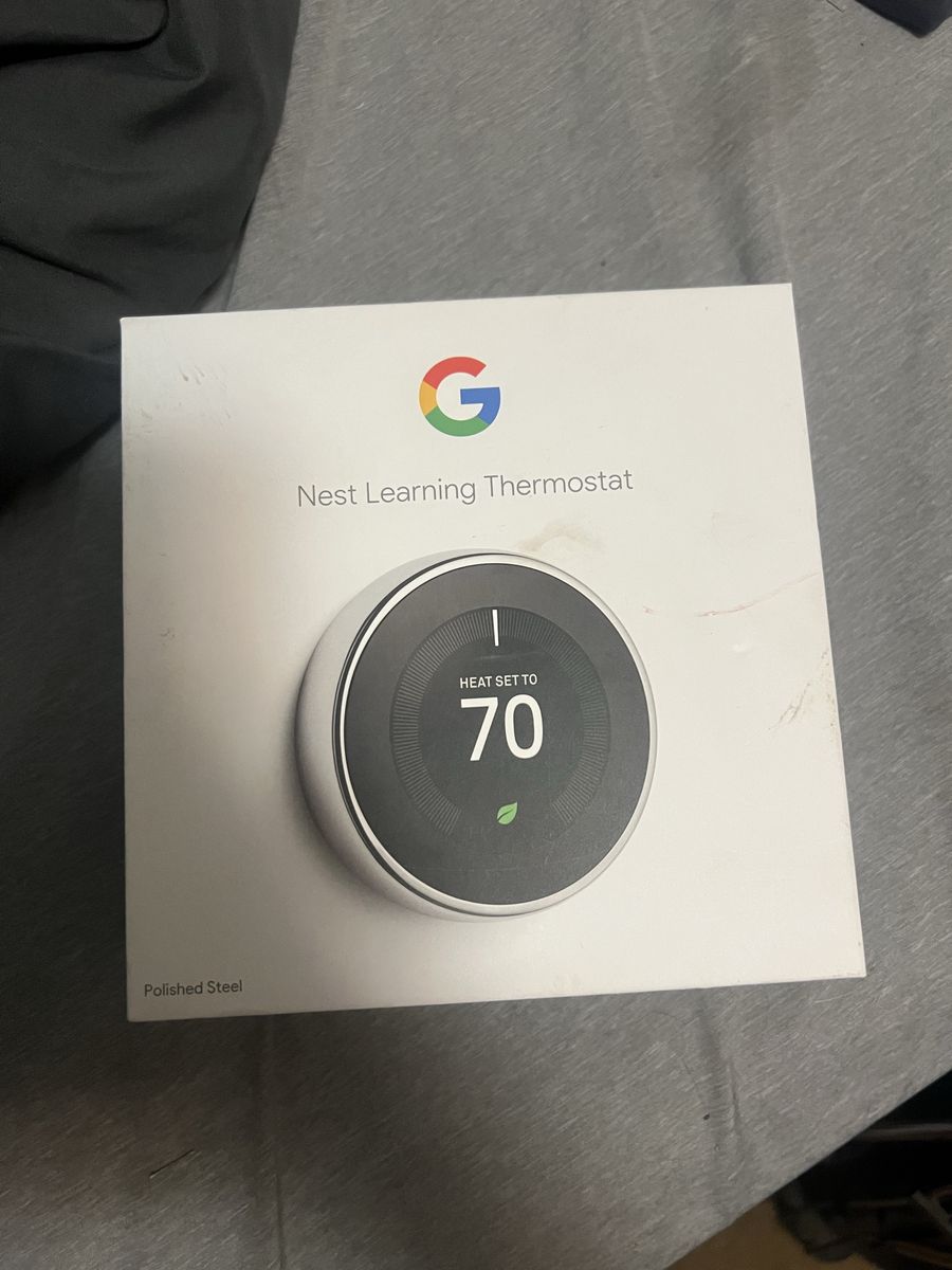 Google Nest Learning Thermostat - Polished Steel - Smart Home Control