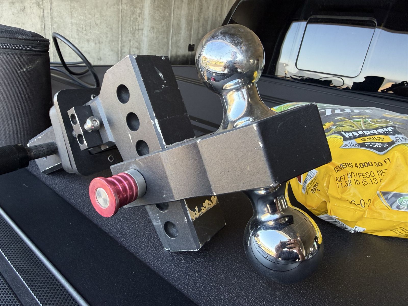 Adjustable Drop Dual Ball Trailer Hitch Mount with Locks
