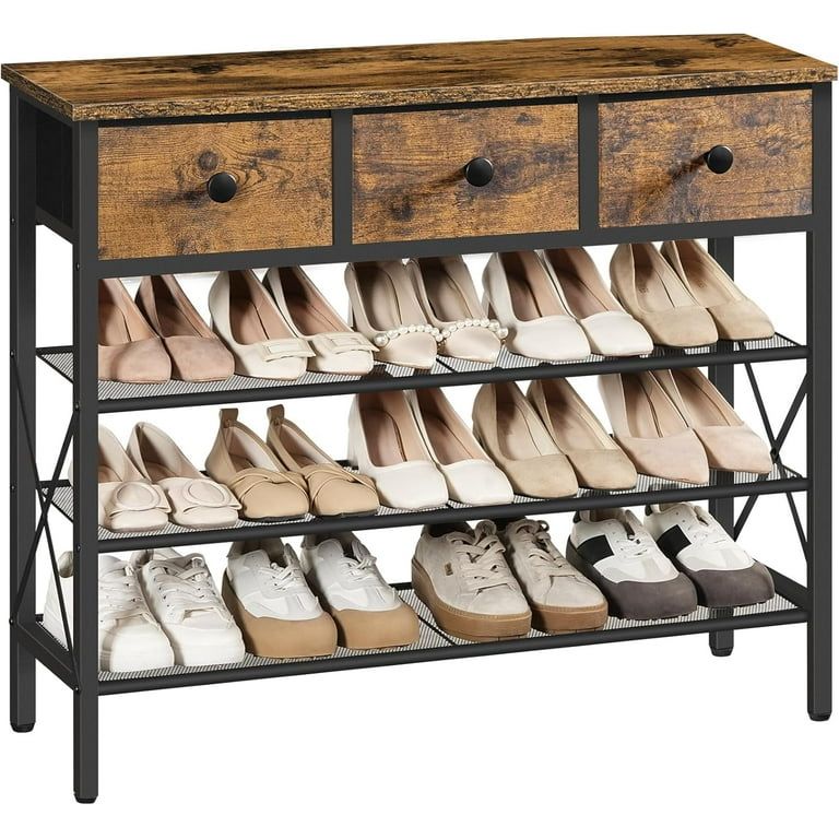 4-Tier Shoe Rack with 3 Drawers